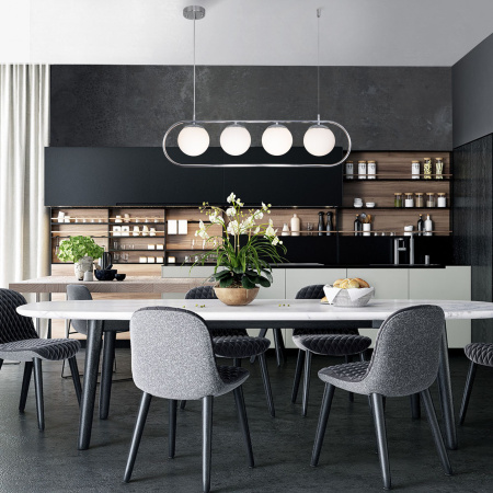 Подвесной светильник с плафонами 4*E27 60Вт хром IP20 Ringo (50089/4 хром) Eurosvet