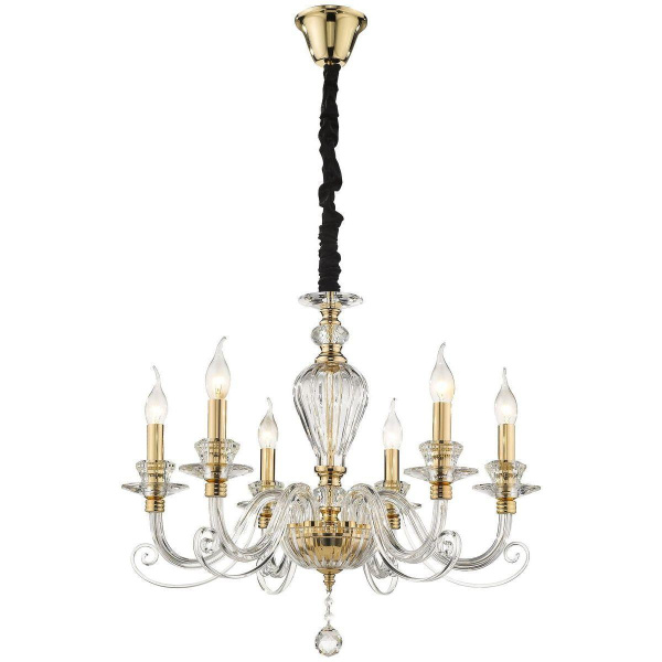 Люстра подвесная Золото, Прозрачный E14 6*40Вт WE170.06.303 WERTMARK