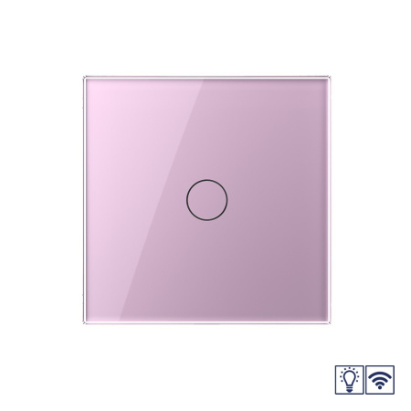 Сенсорный радиоуправляемый диммер 1 клавиша 1 пост Розовый Livolo