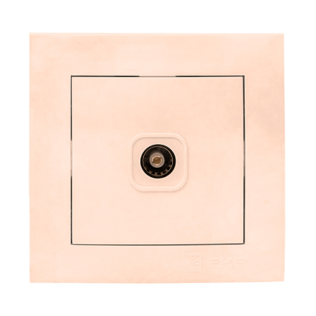 Валенсия Розетка телевизионная 1-местная 75Ом 5-862МГц кремовая EKF