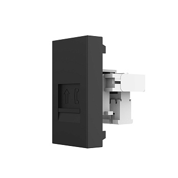 Телефонная розетка черная (механизм) Livolo