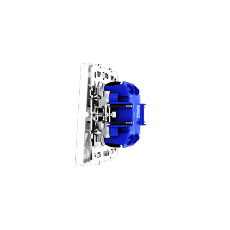Выключатель с самовозвратом встраиваемый Voltum S70 двухклавишный 10А, (белый глянцевый)