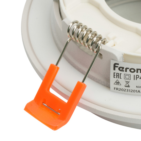 Светильник потолочный встраиваемый, 15W 230V GX53, IP44, белый, круг, без лампы, DL504 Feron