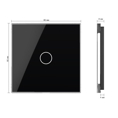 Панель для одноклавишного выключателя черная Livolo