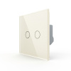 Двухклавишный сенсорный выключатель 1 пост, цвет жемчужный Livolo