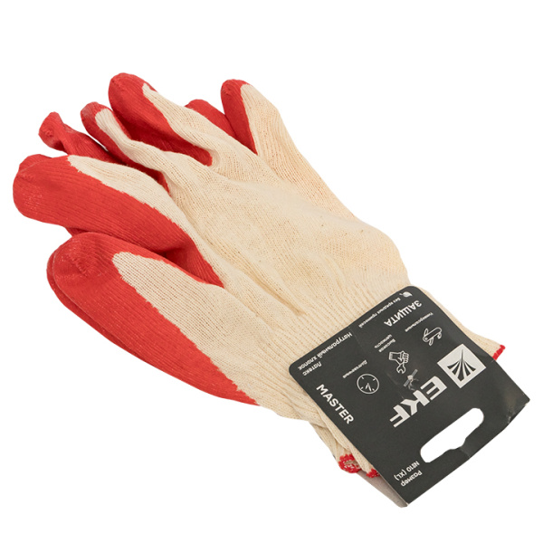 Перчатки рабочие ЗАЩИТА с одинарным латексным обливом (13 класс, 10 разм) Master EKF