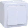 Выключатель 2-кл. для ОУ ВС20-2-0-ГПБ IP54 ГЕРМЕС PLUS (цвет клавиши: белый) IEK