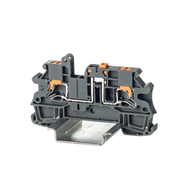 Клемма расцепительная, зажим push-in, 2 точки подключения, 4 кв.мм, серая DKC