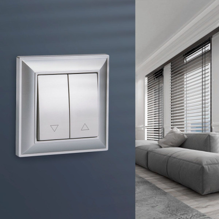 Выключатель жалюзи (серебряный) СУ IP20 Werkel