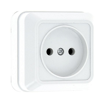 РИМ Розетка ОУ 1 мест. без зазем. 10А керам. белая IP20 EKF