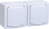 Розетка 2-местная для ОУ РСб22-3-ГПБб с з/з IP54 ГЕРМЕС PLUS (цвет крышки:белый) IEK