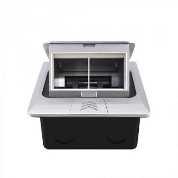 Выдвижной горизонтальный модуль в пол для розеток цвет серый Livolo