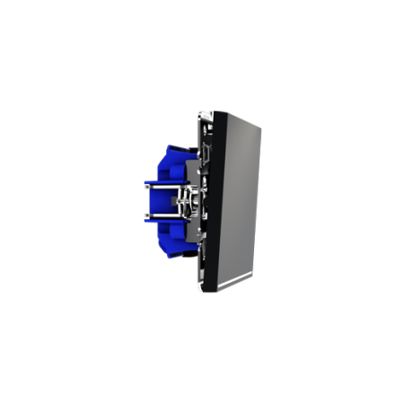 Проходной переключатель встраиваемый Voltum S70 одноклавишный с подсветкой 10А, (черный матовый)