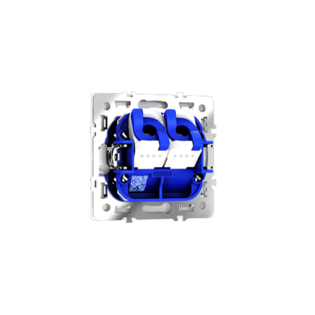 Розетка компьютерная встраиваемая Voltum S70 двойная RJ45+RJ45 КАТ.6, (белый глянцевый)