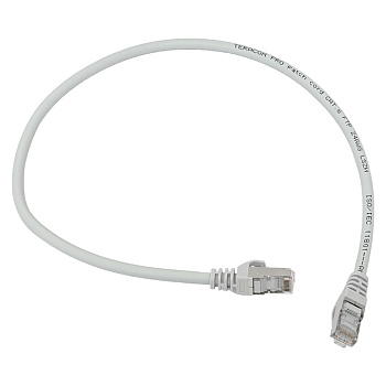 Патч-корд TERACOM PRO Cat,6 экранированный FTP оболочка LSZH серый (0,5м) EKF