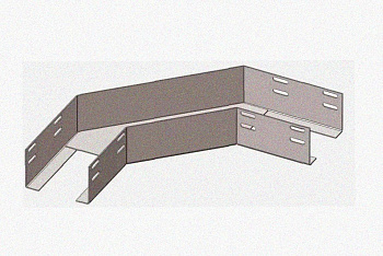 Лоток угловой глухой КГГ 100х50-90 У3 поворот на 90, окрашенный, S1,5