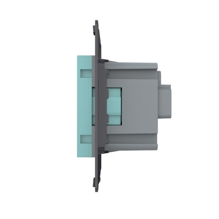 Розетка электрическая с заземлением защитными шторками 16A, цвет зеленый (механизм) Livolo