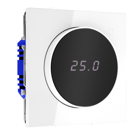 Терморегулятор электронный Voltum S70 с индикацией и датчиком, для теплого пола, (белый глянцевый)