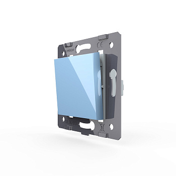 Одноклавишный механический выключатель, цвет синий (механизм) Livolo