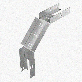 Лоток перфорированный КС 100х25-90 УТ1,5 для поворота трассы вниз на 90, горячее цинкование, S1,5