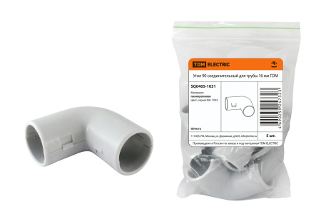 Угол 90 соед. для трубы 16 мм (5шт) TDM