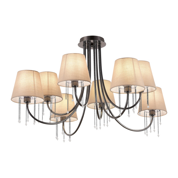 Люстра потолочная Черный хром/Бежевый E14 8*40Вт SLE1118-802-08 EVOLUCE