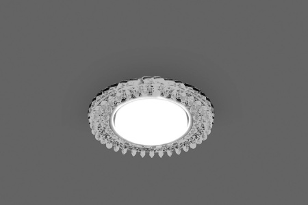 Светильник встраиваемый с белой LED подсветкой Feron CD4027 потолочный GX53 без лампы прозрачный