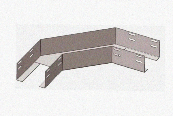 Лоток угловой замковый перфорированный КГЗ 100х65-135 УТ1,5 поворот на 135, оцинкованный лист, S1,5