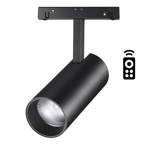 Трековый св-к димм.с ДУ,со сменой цв.темп.IP20 LED 3000~6500К 20W 48V черный FLUM NOVOTECH