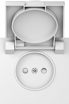 Donel S08 матовый белый накладка для розетки без заземления, с крышкой, 16A 250 В~, серия DB