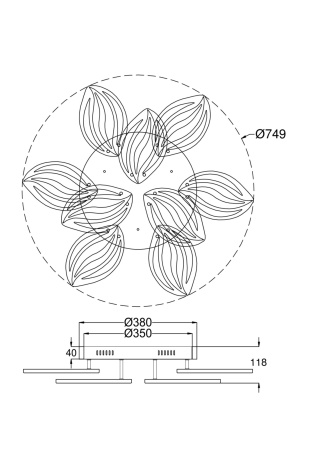Потолочный светильник 157Вт 3000-6000K Белый IP20 Myrtle FR6013CL-L157W Freya