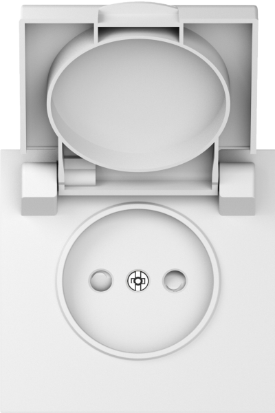 Donel S08 матовый белый накладка для розетки без заземления, с крышкой, 16A 250 В~, серия DB