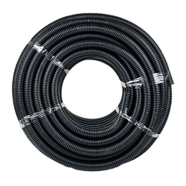 Труба гофр, негорючая безгалогеновая FRHF с протяжкой d32 мм (50 м) черная EKF-Plast