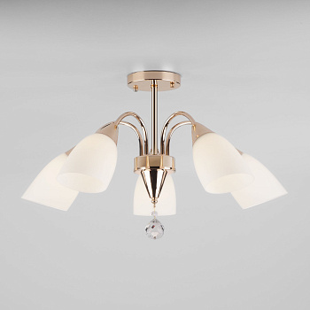 Потолочная люстра с плафонами 5*E27 40Вт золотой IP20 Ellene (30149/5 золото) Eurosvet