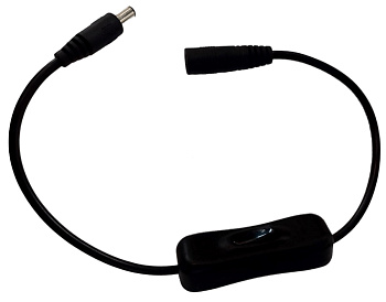 Выключатель для светодиодной ленты чёрный с гнездовым штекерным кабелем питания