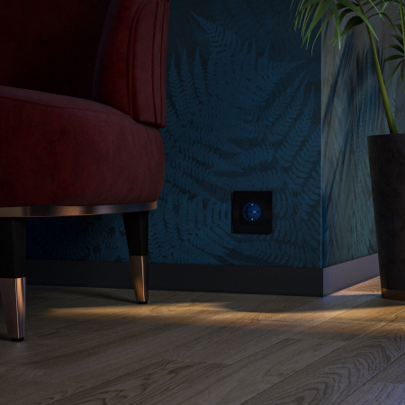 Розетка с подсветкой (черный) СУ IP20 Werkel