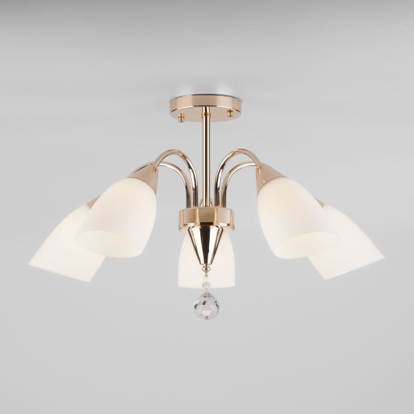 Потолочная люстра с плафонами 5*E27 40Вт золотой IP20 Ellene (30149/5 золото) Eurosvet