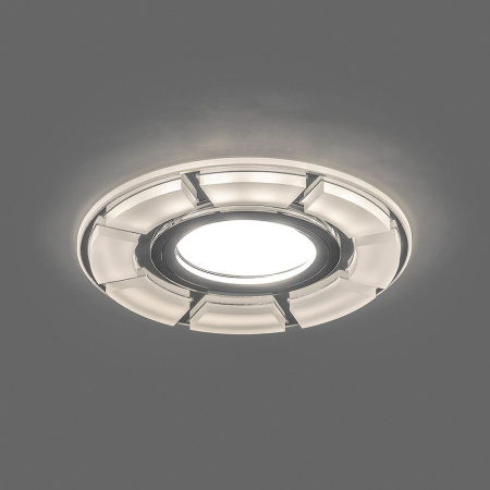 Светильник встраиваемый с LED подсветкой Feron CD993 потолочный MR16 G5.3 белый матовый, хром