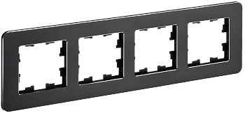 BRITE Рамка 4-мест. РУ-4-1-Бр металл черн. RE IEK