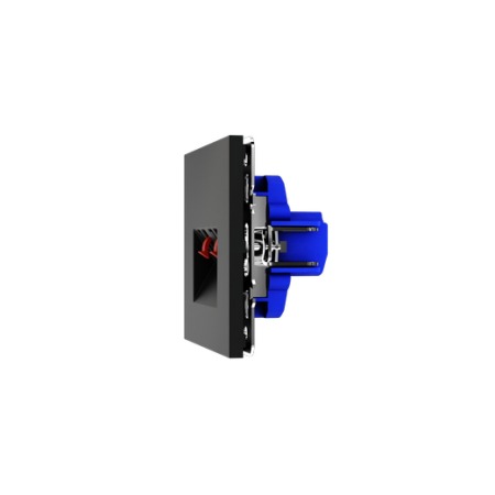 Розетка акустическая встраиваемая Voltum S70 4-местная, (черный матовый)