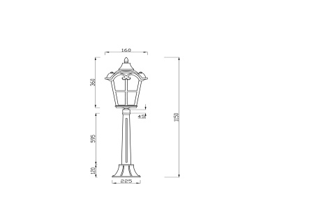 Ландшафтный светильник 60Вт Бронза Антик IP44 Albion O413FL-01BZ1 Outdoor Maytoni