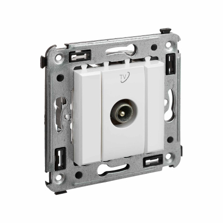 Розетка TV проходная в стену, "Avanti", "Белое облако" DKC