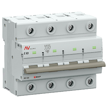 Выключатель автоматический ВА МОД AV-125 4П 63A C 10кА AVERES EKF