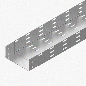 Лоток монтажный цельный перфорированный ЛМЦ100х65х2000 УТ1,5, оцинкованный лист, S1,5