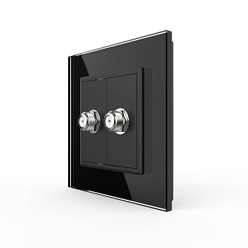 Розетка спутниковая SAT двойная Черная Livolo