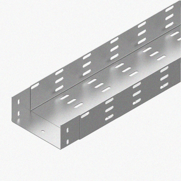 Лоток монтажный цельный перфорированный ЛМЦ100х65х2000 УТ1,5, оцинкованный лист, S1,5