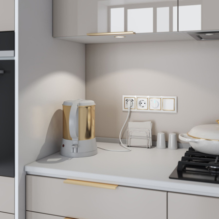 Встраиваемые механизмы терморегулятор СУ для теплого пола 16А Белый IP20 Werkel