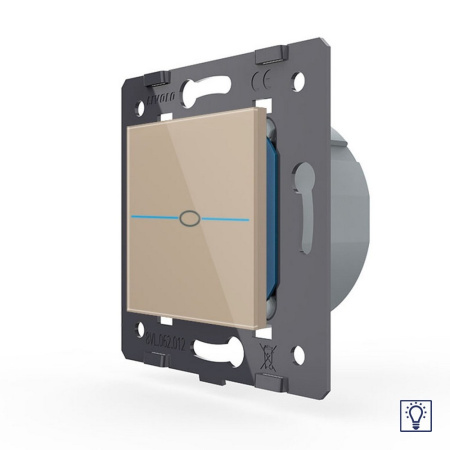 Одноклавишный сенсорный диммер Quadro, цвет золотой (механизм) Livolo