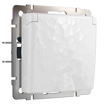 Розетка влагозащ. с зазем. с защит. крышкой и шторками (белый) Hammer СУ IP44 Werkel