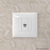 Компьютерная розетка RJ-45 без шторки в стену, кат.6А одинарная, "Avanti", "Белое облако" DKC